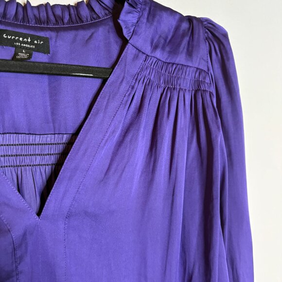 Current Air Purple Smocked Shoulder blouse - Picture 3 of 6